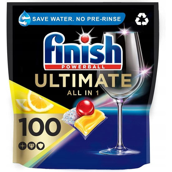Detergent capsule pentru masina de spalat vase Finish Ultimate All in 1, Lemon, 100 spalari