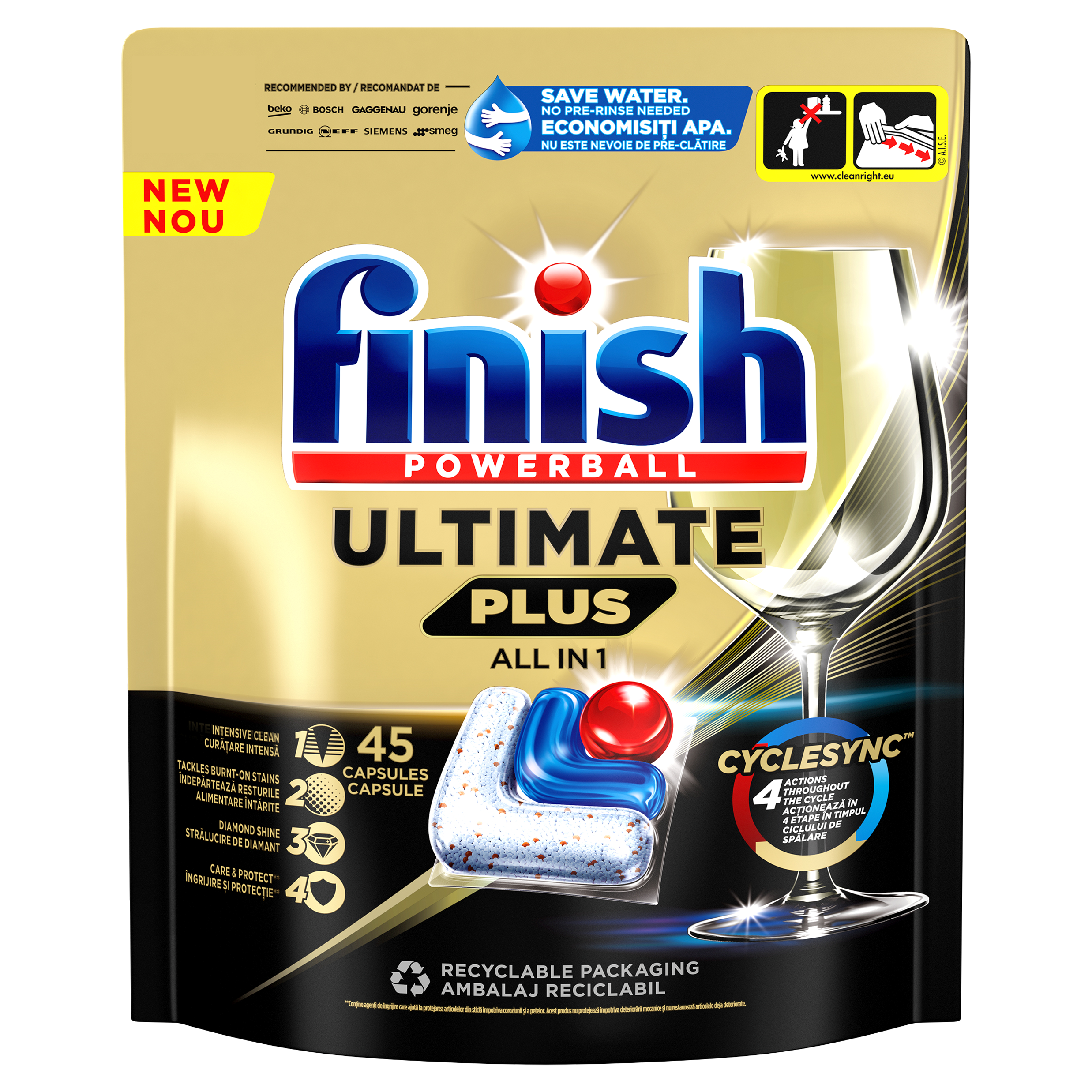 Detergent capsule pentru masina de spalat vase Finish Ultimate Plus